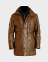 MARC MEN'S LONG LEATHER JACKET | BROWN
